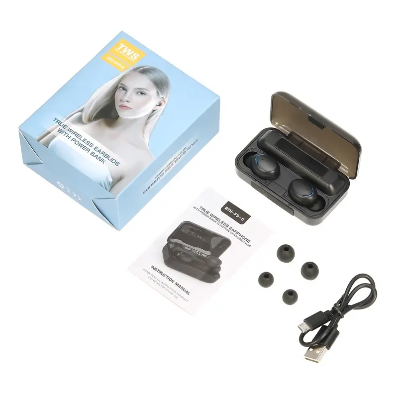Waterproof F9-5 Earphones F9-5C TWS Auriculares in Ear Gaming Audifonos Wireless Bluetooth F9 Earbuds